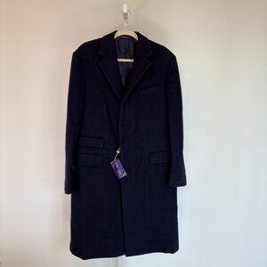 Ralph Lauren Purple Label Men's Brushed Wool Blue Coat Size 40R